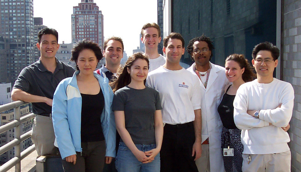 The Tan Group - May 20, 2003 -- (from l): Derek Tan, Shiying Shang, Jim Rogér, Sirkka Moilanen, Justin Potuzak, Dan Macks,
  Kwesi Amoa, Campbell Echols, and Jae-Sang Ryu.