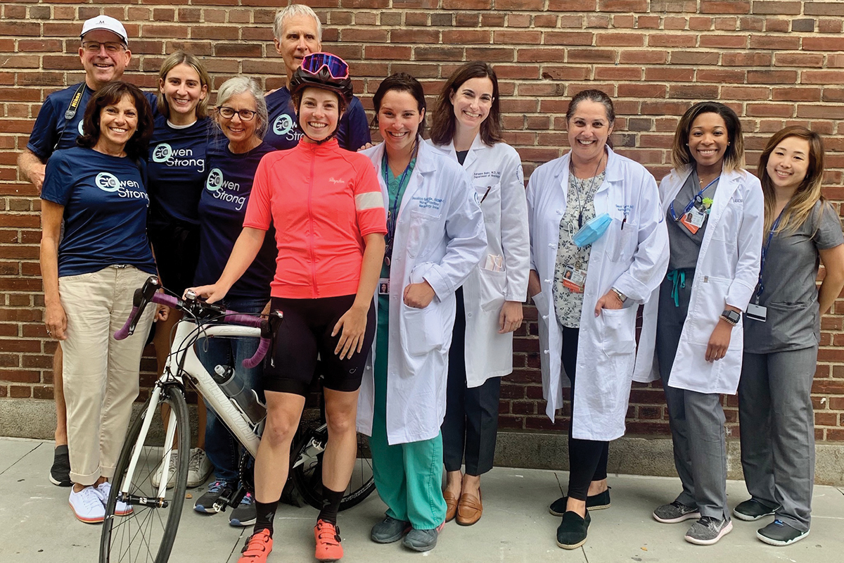 Stacia Smart, Memorial Sloan Kettering neuro-oncologist Adrienne Boire and team, and members of the G’Owen Strong team.