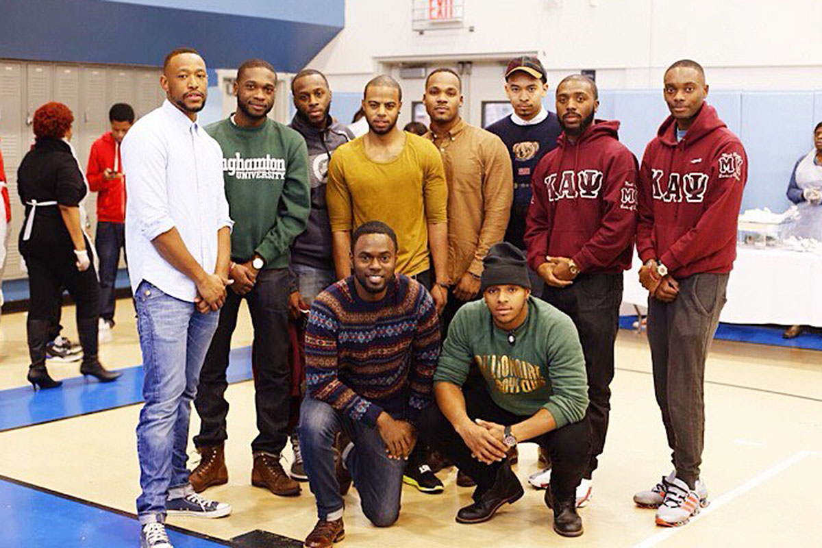 Carl and his Kappa Alpha Psi Fraternity brothers at a Thanksgiving Food Drive.