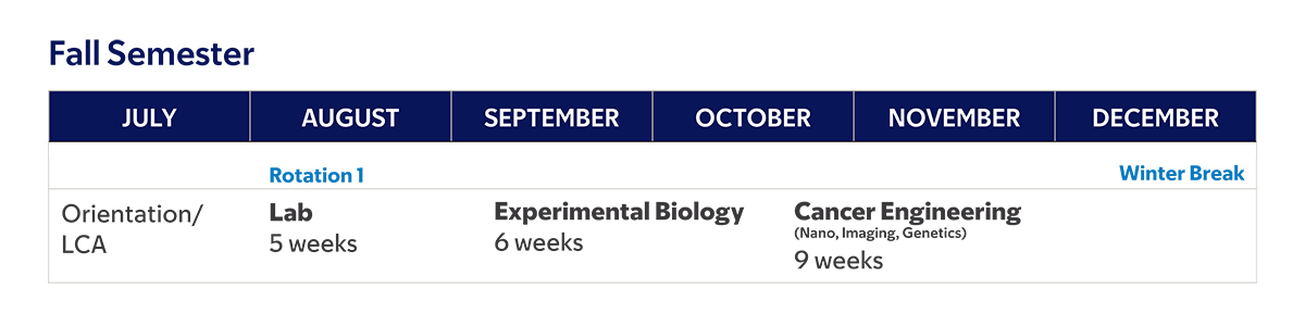 Fall semester of the Cancer Engineering PhD program at GSK