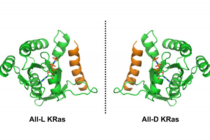 Left-handed and right-handed KRas molecules