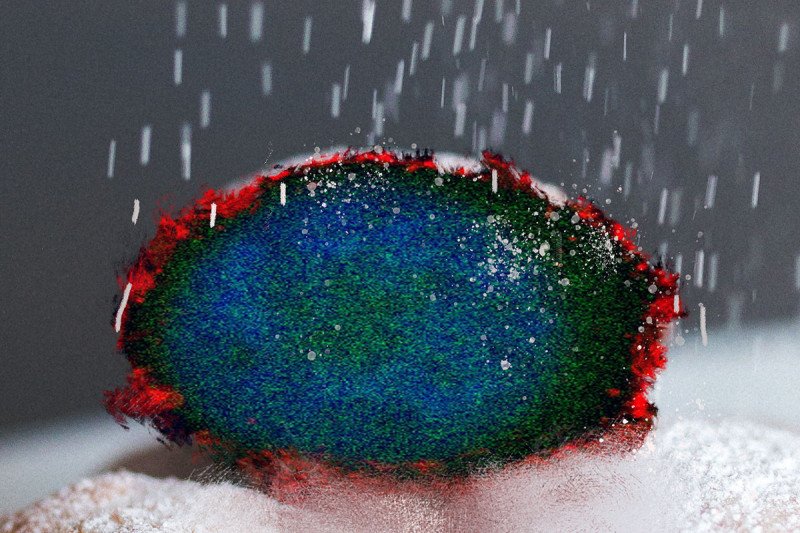 An illustration of sugar being sprinkled on a cancer cell.