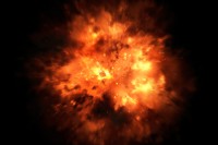 Image of fireball-type explosion on black background.