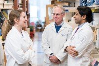 MSK cancer researchers Elizabeth Adams, Charles Sawyers, and Rohit Bose