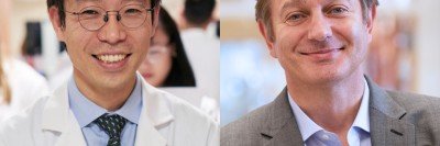 Headshots of MSK hematologic oncologist Jae Park and physician-scientist Marcel van den Brink