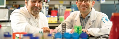 MSK biochemist and imaging specialist Kayvan Keshari and biomedical engineer Daniel Heller.