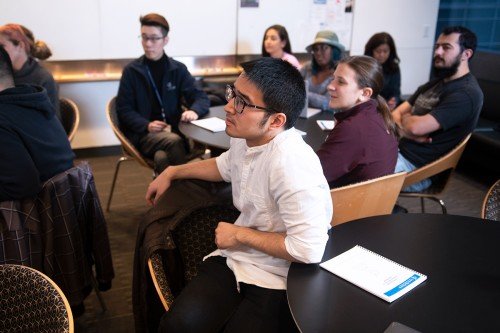 Students sitting in class